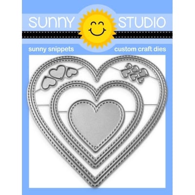 Sunny Studio Stamps Stitched Hearts Die